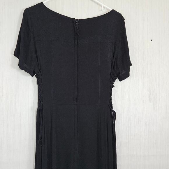 MAEVE Sienna Jumpsuit Wide Leg Side Tie Square Neck Zip Black Sz 14 - Picture 5 of 14